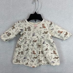 HB Woodland Animal Baby Girl Dress squirrrel Bunny Owl Size 6-9M